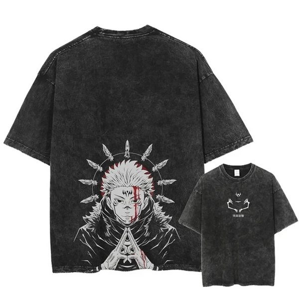 T-Shirt Streetwear Vintage Sukuna - Jujutsu Kaisen