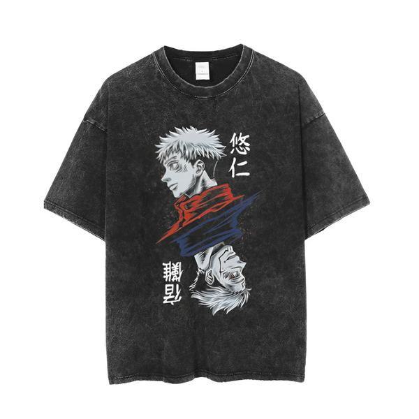 T-Shirt Vintage Streetwear Yuji/Sukuna - Jujutsu Kaisen