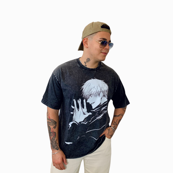 T-Shirt Vintage Streetwear Gojo Satoru - Jujutsu Kaisen