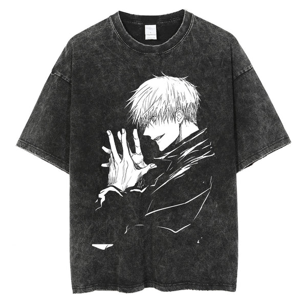 T-Shirt Vintage Streetwear Gojo Satoru - Jujutsu Kaisen