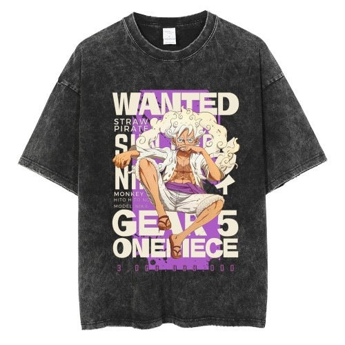 T-Shirt Vintage Streetwear Luffy Gear 5 - One Piece