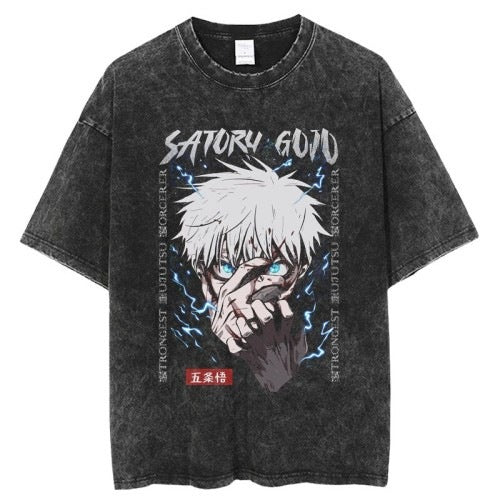 T-Shirt Vintage Streetwear Gojo Satoru - Jujutsu Kaisen